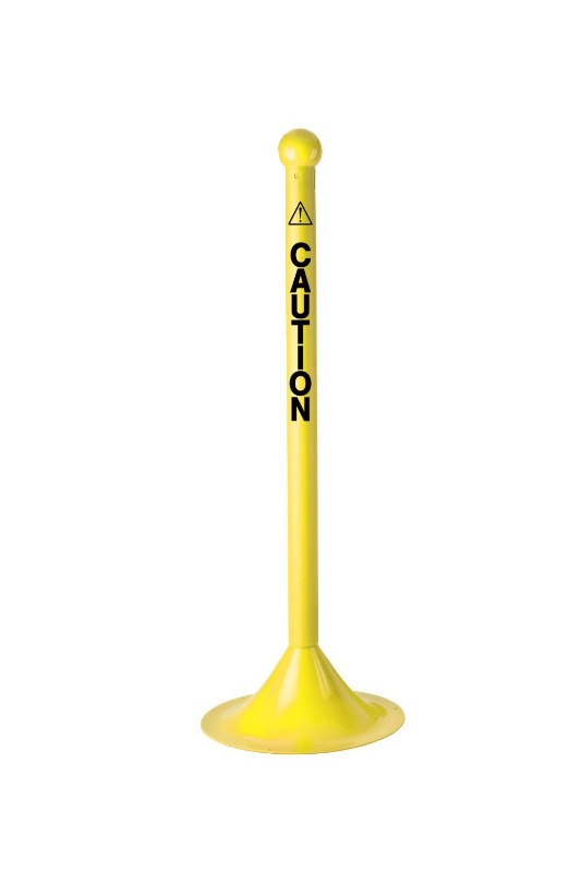 Crowd Control 2" Safety Label  Barrier Stanchion, 41" Overall Height - TheCrowdController.com
