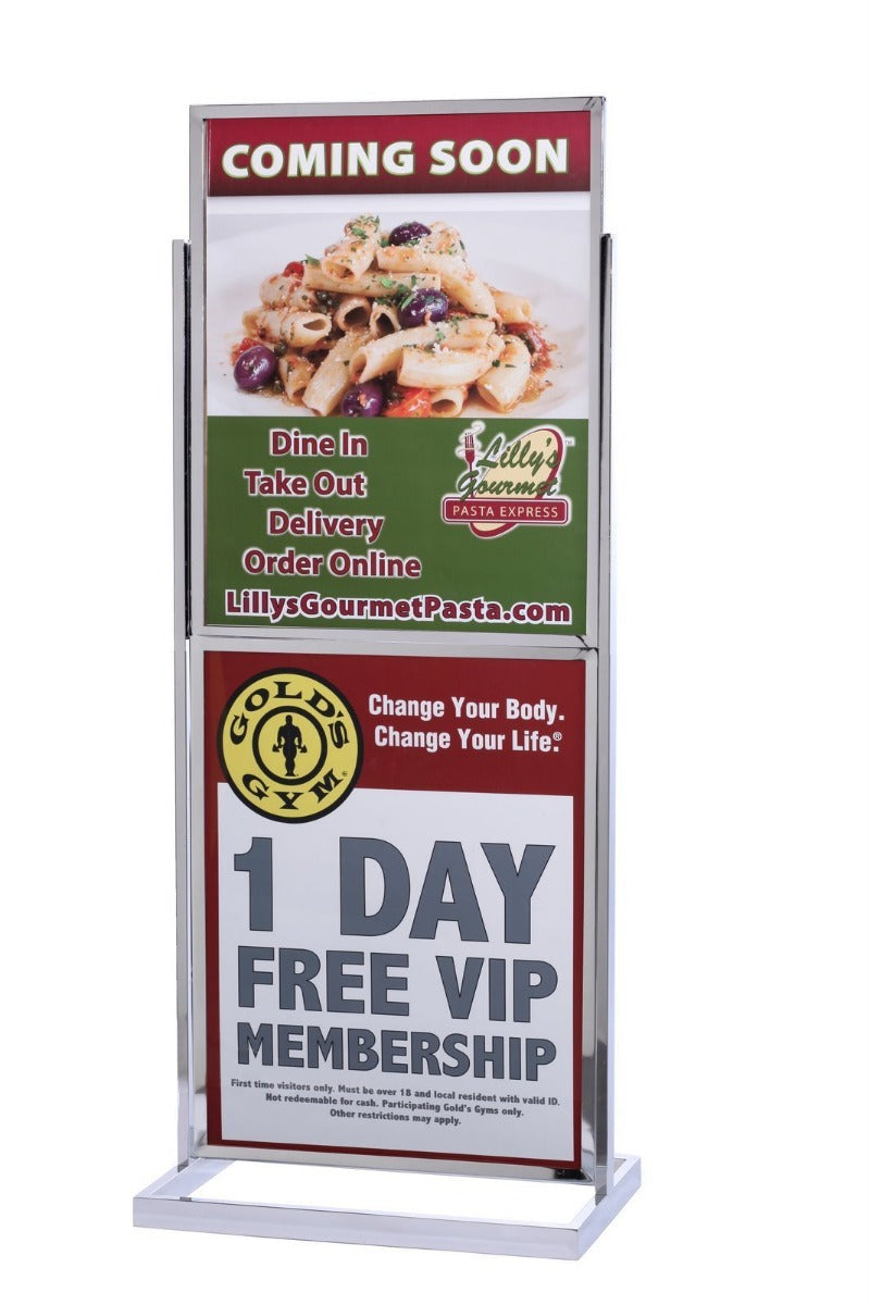 Crowd Control 22 x 28 Double Frame Tube Base Poster Stand - TheCrowdController.com
