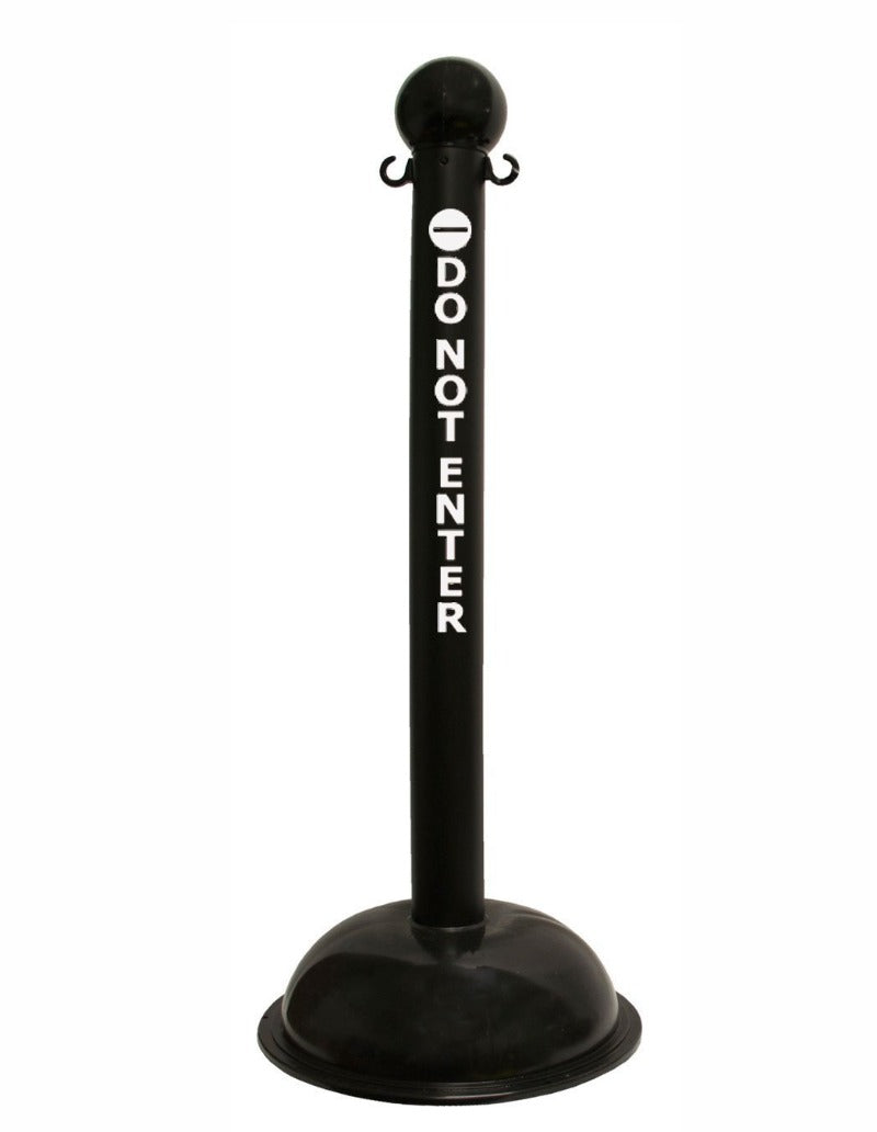 Crowd Control 3" Diameter Safety Label Barrier Stanchion / 41" Height- TheCrowdController.com