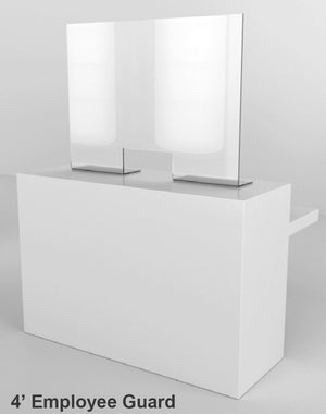 Copy of Plexiglass Employee/Counter Guard | 4 FT Wide - The Crowd Controller