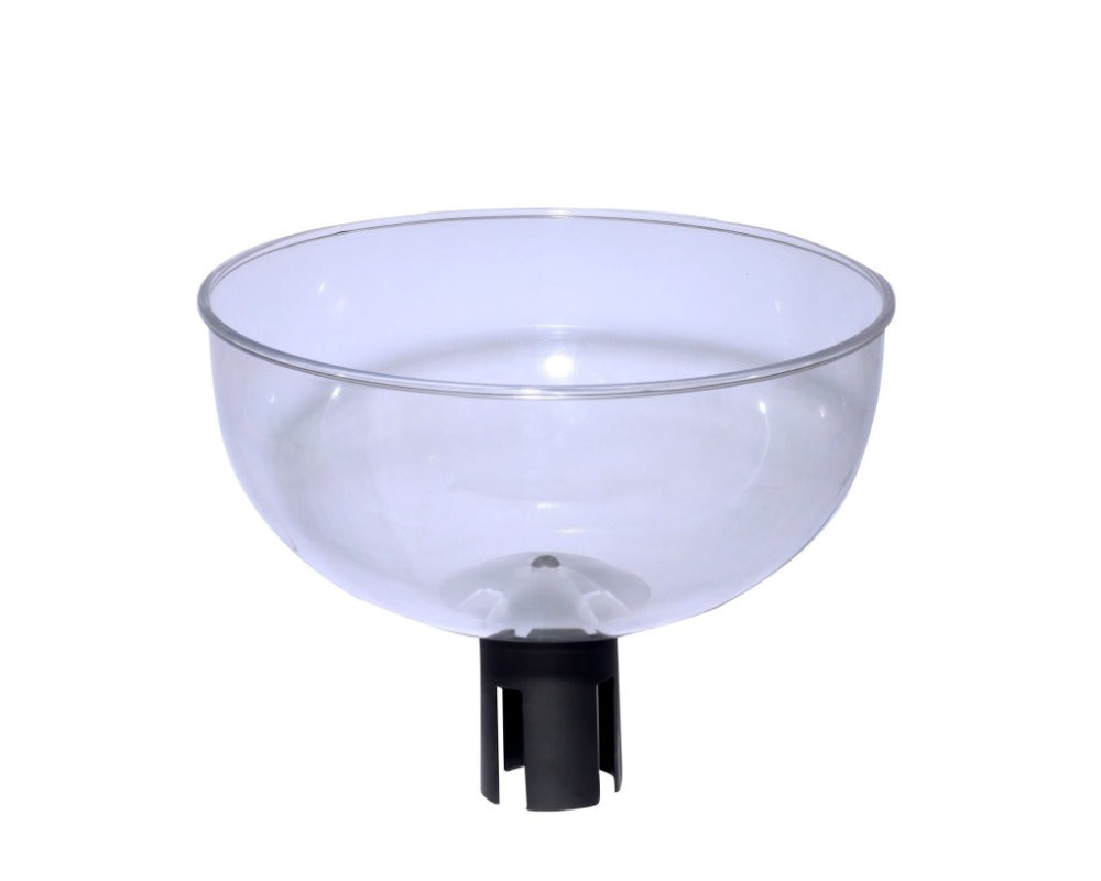 12-inch display bowl mounted on retractable belt stanchion for merchandising small items