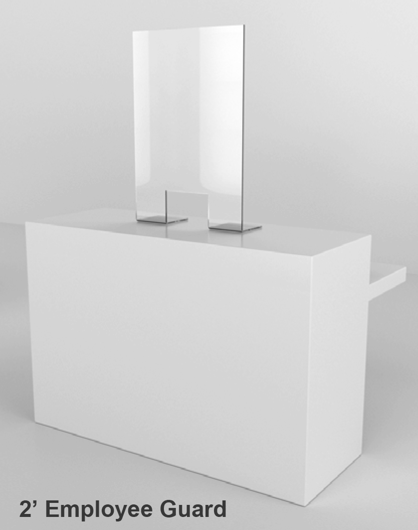Plexiglass Employee/Counter Guard | 2 FT Wide
