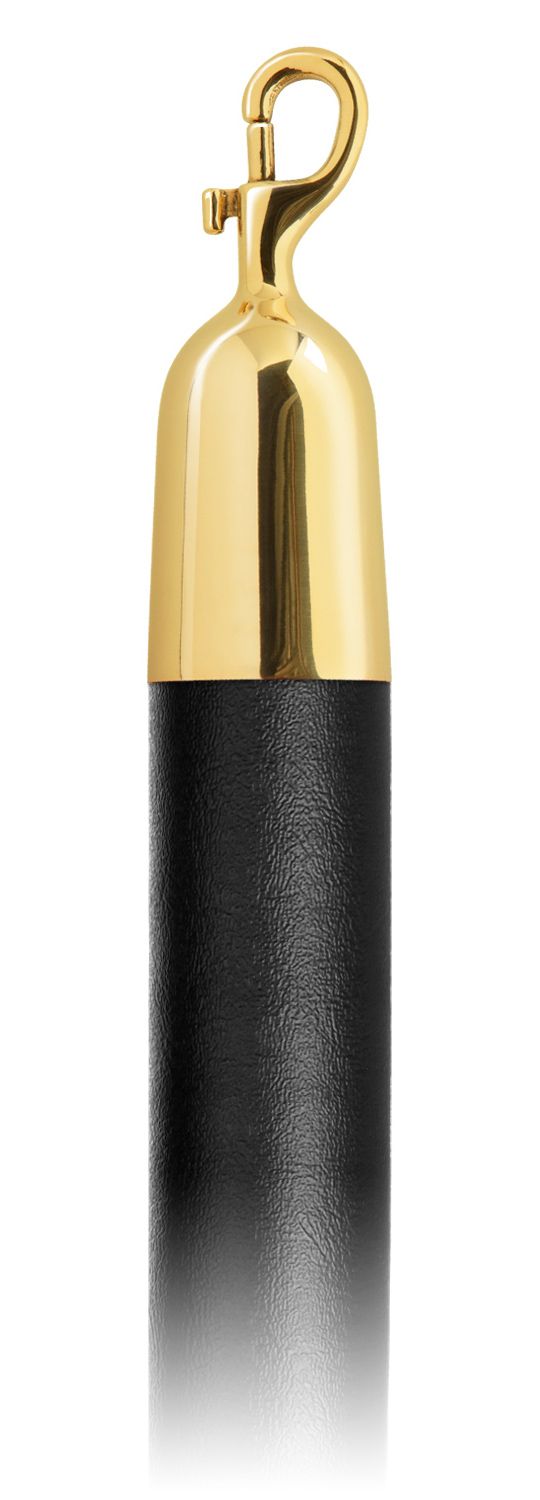 Vinyl 1.5 in Rope with Snap Hooks | Lavi - BK - Black Vinyl - 00 - Polished Brass