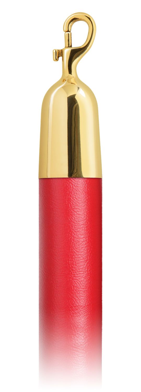 Vinyl 1.5 in Rope with Snap Hooks | Lavi - RD - Red Vinyl - 00 - Polished Brass