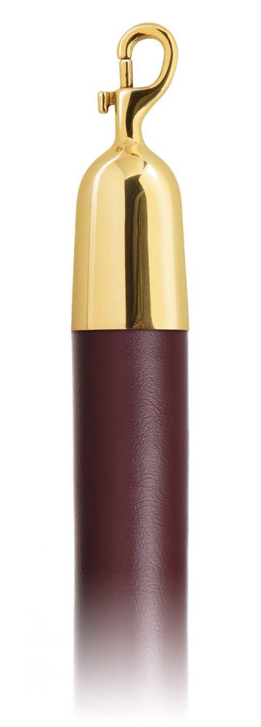 Vinyl 1.5 in Rope with Snap Hooks | Lavi - WN - Wine Vinyl - 00 - Polished Brass