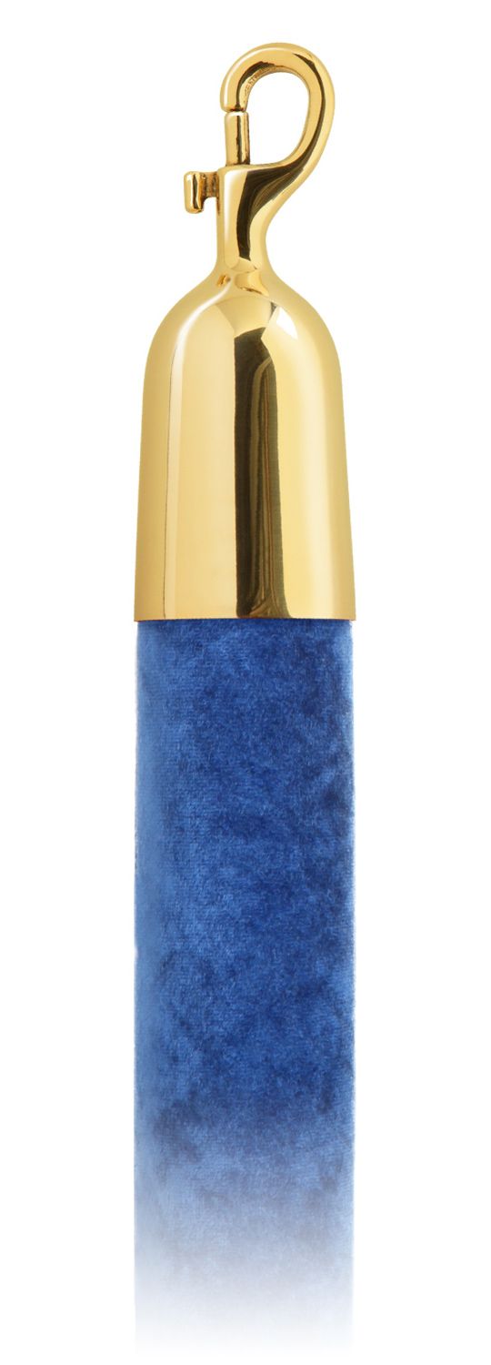 Velvet 1.5 in Rope with Snap Hooks | Lavi - RB - Royal Blue - 00 - Polished Brass