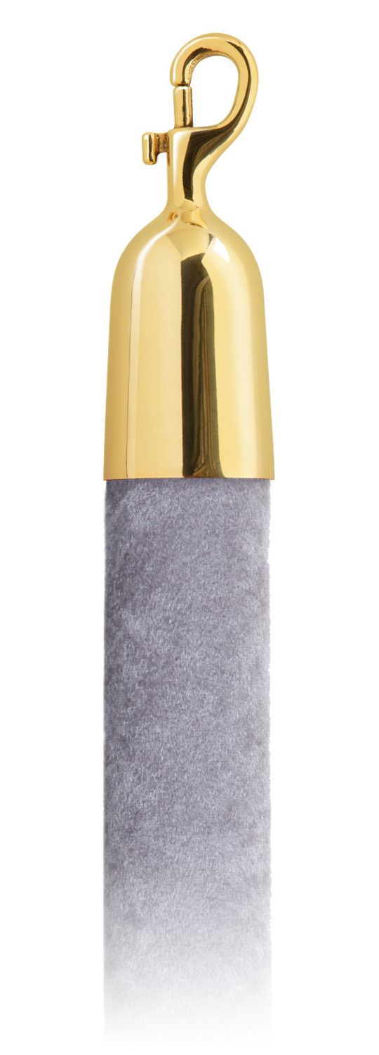 Velvet 1.5 in Rope with Snap Hooks | Lavi - SV - Silver Velour - 00 - Polished Brass