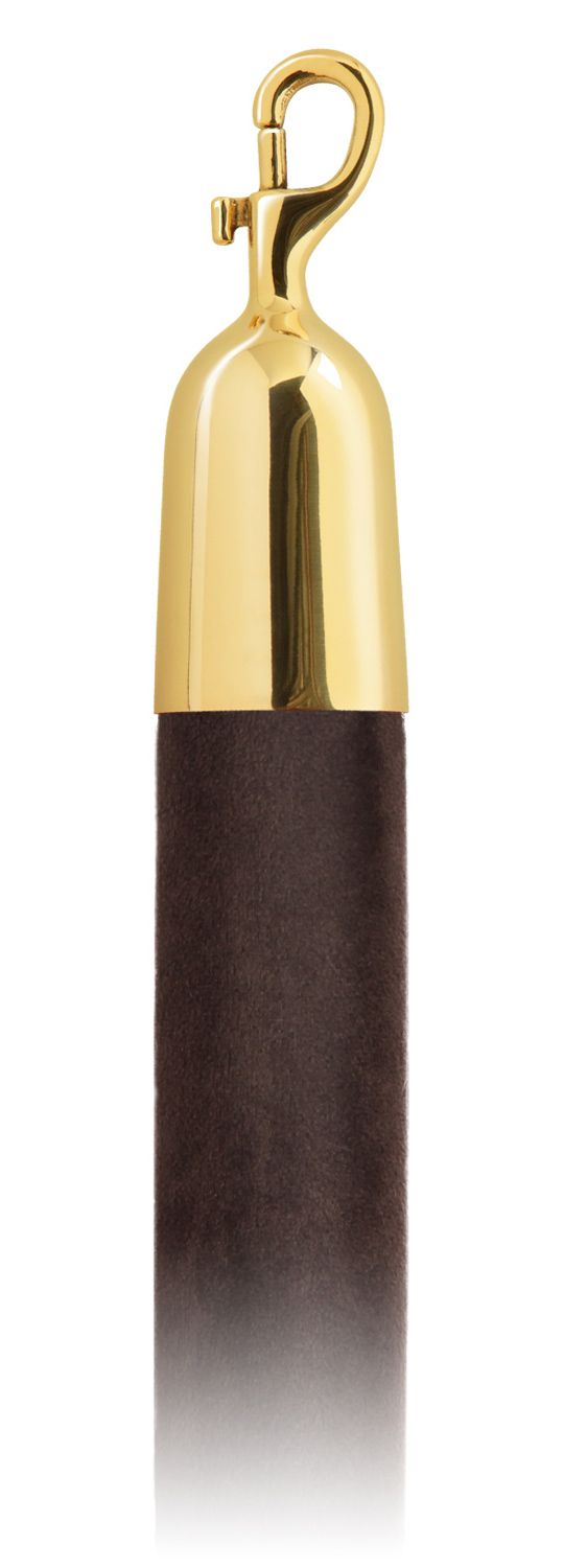 Velvet 1.5 in Rope with Snap Hooks | Lavi - TB - Tobacco Velour - 00 - Polished Brass