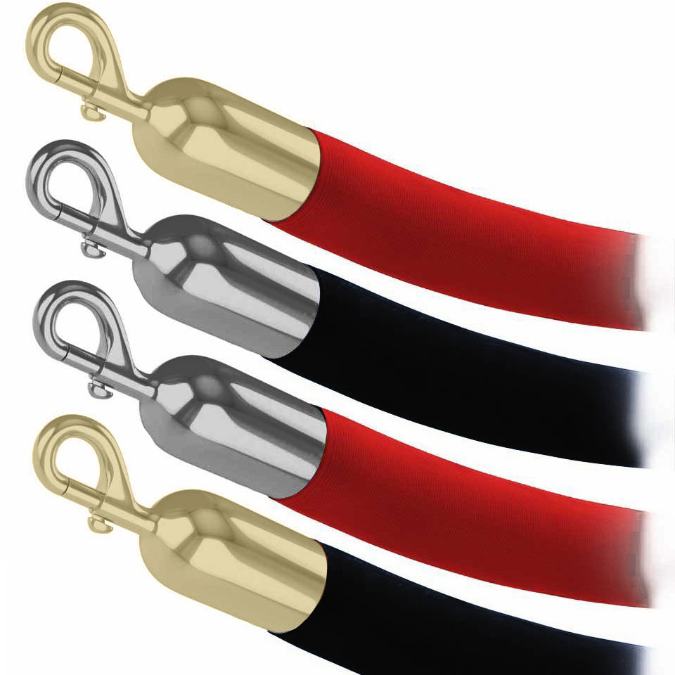 PRIME 1 inch velvet stanchion ropes in red and black