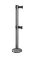 QueuePro Twin 250 Magnetic ADA 13 ft belt barrier stanchion in polished stainless steel