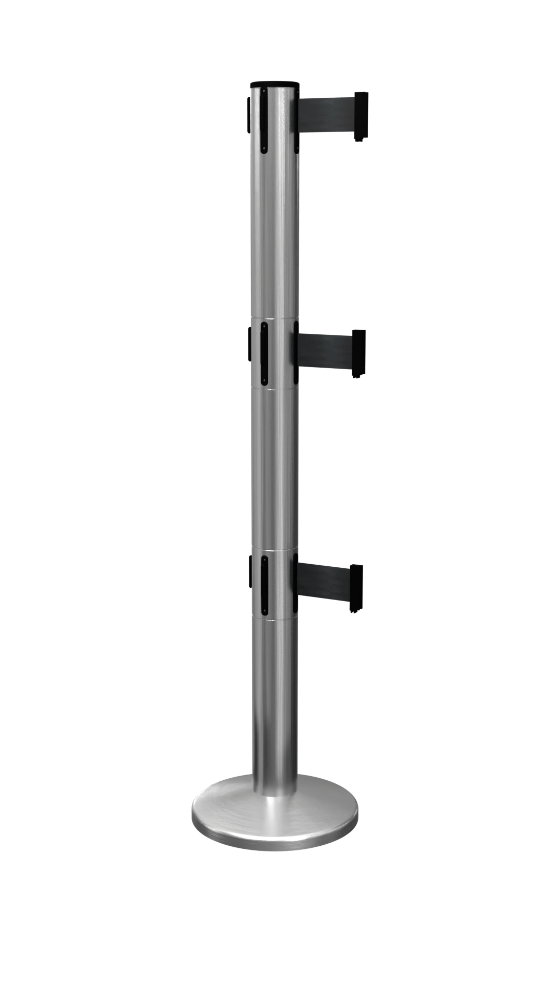 QueuePro Triple 250 Magnetic ADA stanchion in satin stainless steel