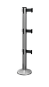 QueuePro Triple 250 Magnetic ADA 13 ft belt barrier stanchion in satin stainless steel