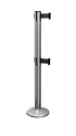 QueuePro Twin 250 Magnetic ADA stanchion in satin stainless steel