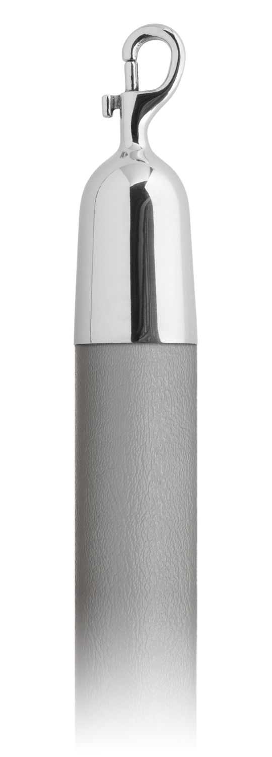 Vinyl 1.5 in Rope with Snap Hooks | Lavi - GY - Gray Vinyl - 40 - Polished Stainless Steel