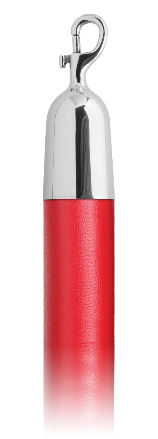 Vinyl 1.5 in Rope with Snap Hooks | Lavi - RD - Red Vinyl - 40 - Polished Stainless Steel