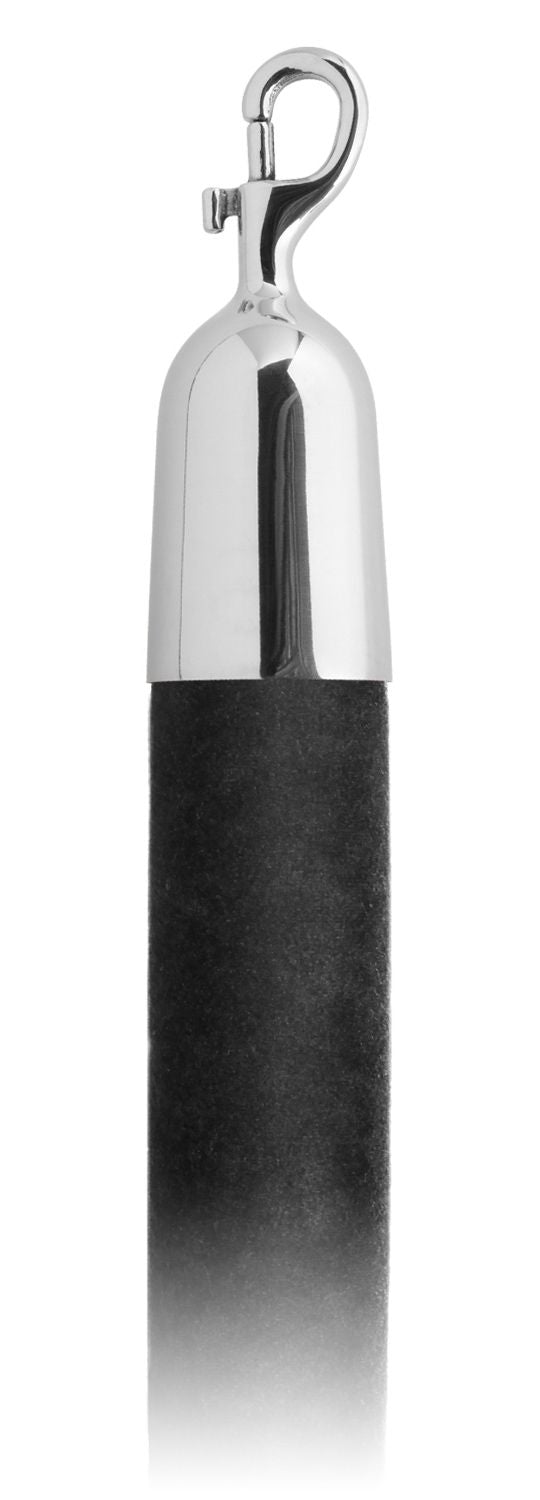 Velvet 1.5 in Rope with Snap Hooks | Lavi - BK - Black Velour - 40 - Polished Stainless Steel