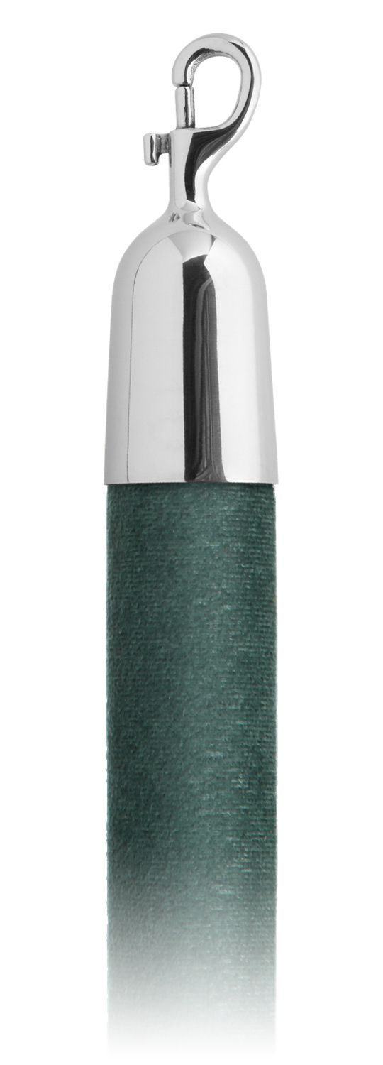 Velvet 1.5 in Rope with Snap Hooks | Lavi - EG - Evergreen Velour - 40 - Polished Stainless Steel