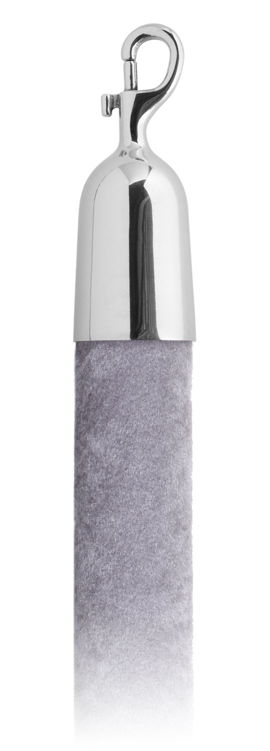 Velvet 1.5 in Rope with Snap Hooks | Lavi - SV - Silver Velour - 40 - Polished Stainless Steel