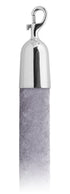 Velvet 1.5 in Rope with Snap Hooks | Lavi - SV - Silver Velour - 40 - Polished Stainless Steel