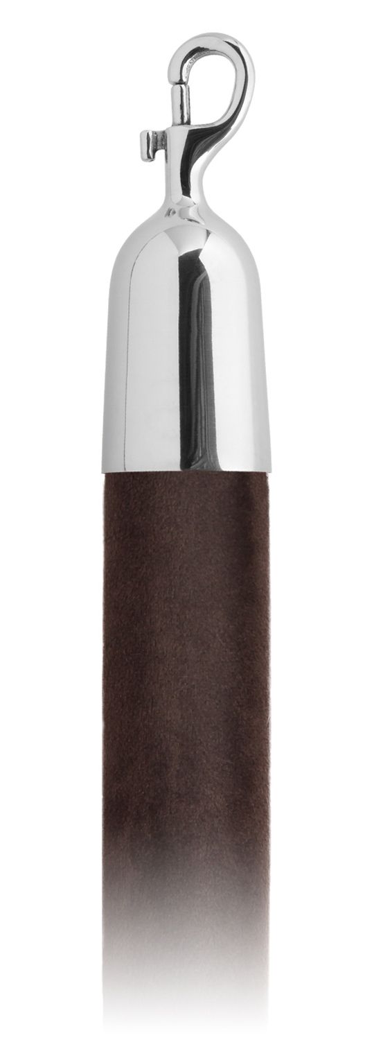 Velvet 1.5 in Rope with Snap Hooks | Lavi - TB - Tobacco Velour - 40 - Polished Stainless Steel