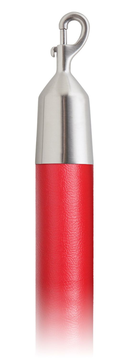 Vinyl 1.5 in Rope with Snap Hooks | Lavi - RD - Red Vinyl - 44 - Satin Stainless Steel