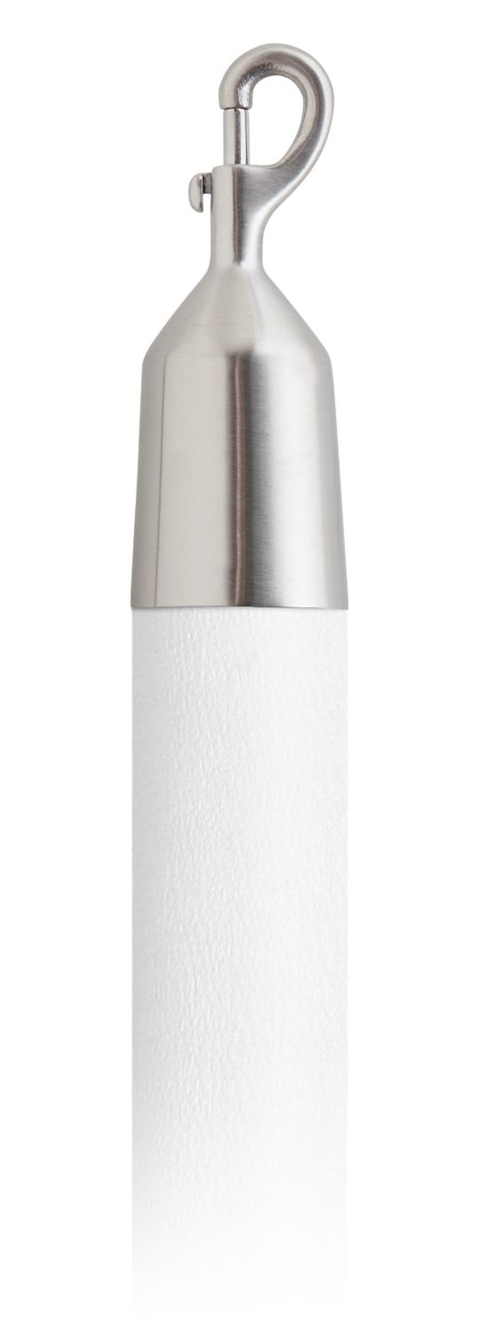 Vinyl 1.5 in Rope with Snap Hooks | Lavi - SN - Snow Vinyl - 44 - Satin Stainless Steel