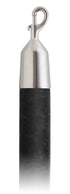 Velvet 1.5 in Rope with Snap Hooks | Lavi - BK - Black Velour - 44 - Satin Stainless Steel