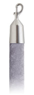Velvet 1.5 in Rope with Snap Hooks | Lavi - SV - Silver Velour - 44 - Satin Stainless Steel
