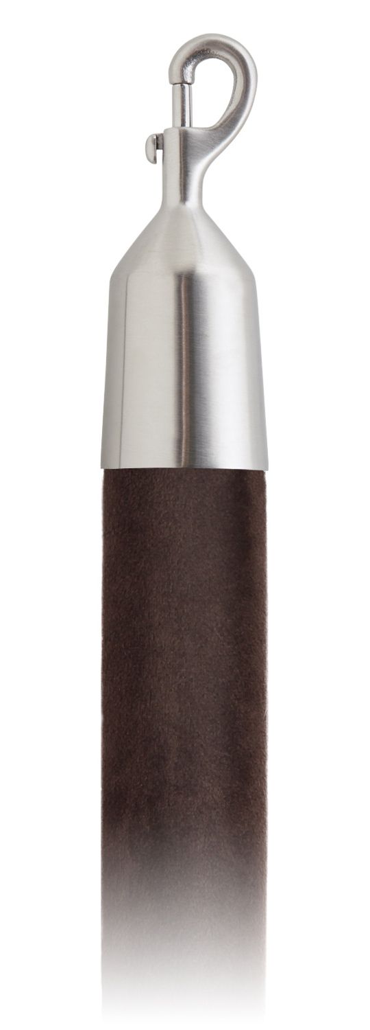 Velvet 1.5 in Rope with Snap Hooks | Lavi - TB - Tobacco Velour - 44 - Satin Stainless Steel