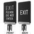 Post sign bracket with two-sided Exit and Please Do Not Enter insert, polished chrome