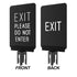Post sign bracket with two-sided Exit and Please Do Not Enter insert, black