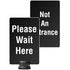 Tempest Outdoor Stanchion Post-Top Sign - 7 x 11, Please Wait Here (Double-Sided)