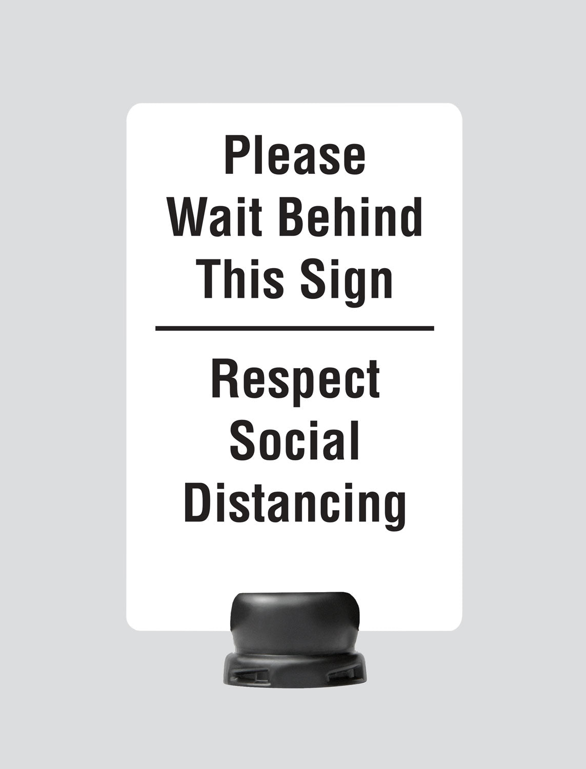 Tempest Outdoor Stanchion Post-Top Sign - 7 x 11, Please Wait Behind Sign