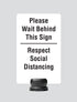 Tempest Outdoor Stanchion Post-Top Sign - 7 x 11, Please Wait Behind Sign