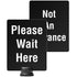 Tempest Outdoor Stanchion Post-Top Sign - 8.5 x 11, Please Wait Here (Double-Sided)