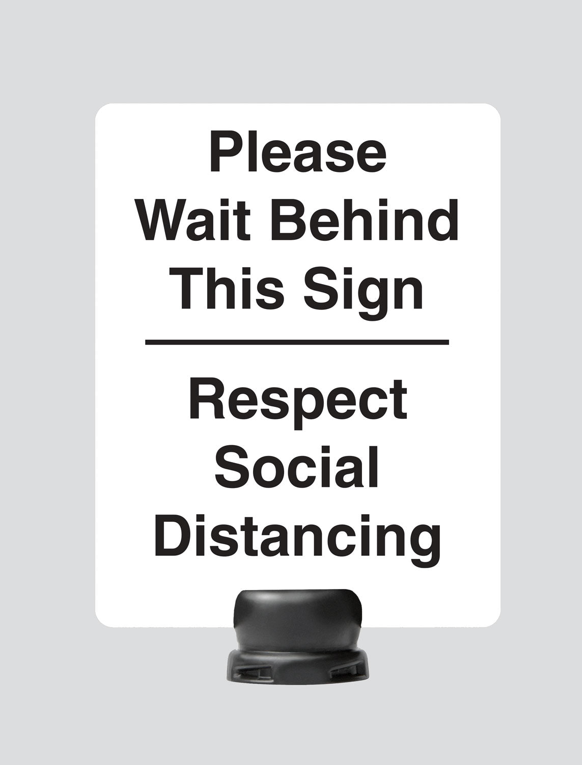 Tempest Outdoor Stanchion Post-Top Sign - 8.5 x 11, Please Wait Behind Sign