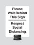 Tempest Outdoor Stanchion Post-Top Sign - 8.5 x 11, Please Wait Behind Sign