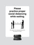 Tempest Outdoor Stanchion Post-Top Sign - 8.5 x 11, Keep Safe Distance