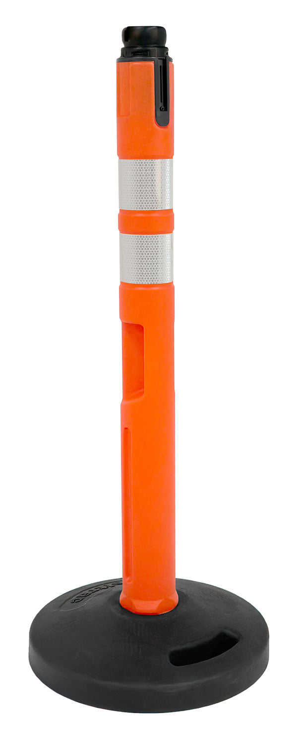Heavy Base Delineator Post | Safety Orange - OR - Safety Orange - Single w/Sign Holder