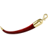 Red velvet stanchion rope with polished brass plated snap end, cotton core