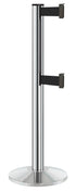 Beltrac 3000 ADA Portable Dual-Belt Stanchion | 10 FT Belts - CL - Chrome - BK - Black