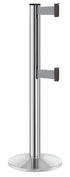 Beltrac 3000 ADA Portable Dual-Belt Stanchion | 10 FT Belts - CL - Chrome - GY - Gray