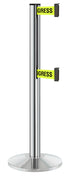 Beltrac 3000 ADA Portable Dual-Belt Stanchion | 10 FT Belts - CL - Chrome - S2 - Maintenance in Progress