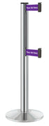 Beltrac 3000 ADA Portable Dual-Belt Stanchion | 10 FT Belts - CL - Chrome - SU - Custom Printing