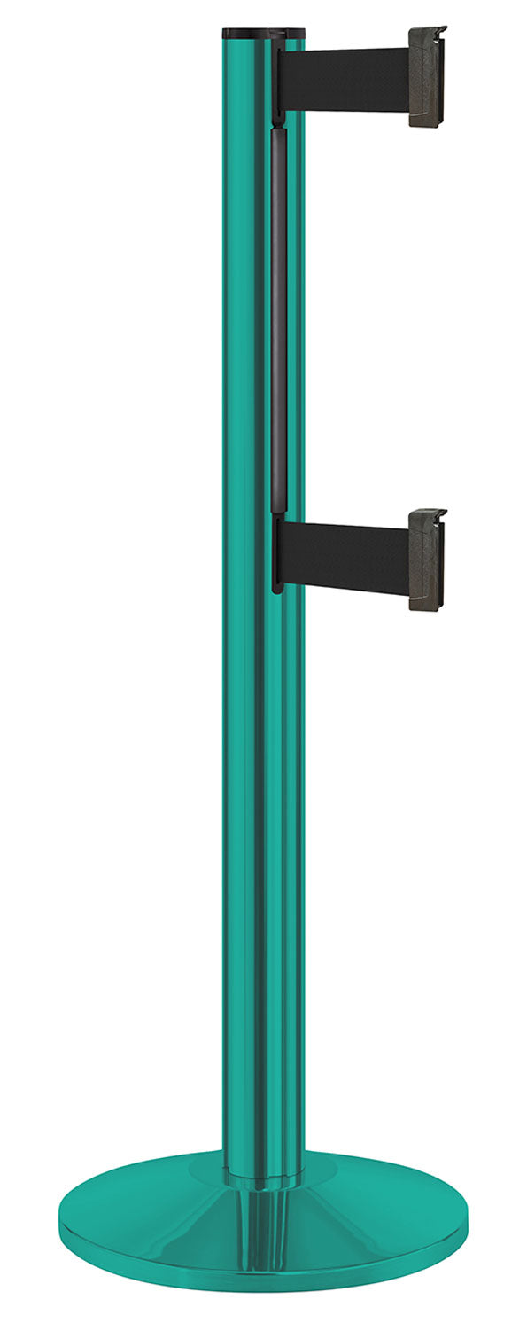 Beltrac 3000 ADA Portable Dual-Belt Stanchion | 10 FT Belts - CS - Custom - BK - Black