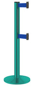 Beltrac 3000 ADA Portable Dual-Belt Stanchion | 10 FT Belts - CS - Custom - BL - Blue