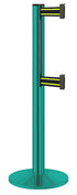 Beltrac 3000 ADA Portable Dual-Belt Stanchion | 10 FT Belts - CS - Custom - BN - Black/Yellow