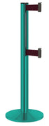 Beltrac 3000 ADA Portable Dual-Belt Stanchion | 10 FT Belts - CS - Custom - BY - Burgundy
