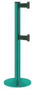 Beltrac 3000 ADA Portable Dual-Belt Stanchion | 10 FT Belts - CS - Custom - FG - Forest Green