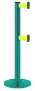 Beltrac 3000 ADA Portable Dual-Belt Stanchion | 10 FT Belts - CS - Custom - FY - Florescent Yellow